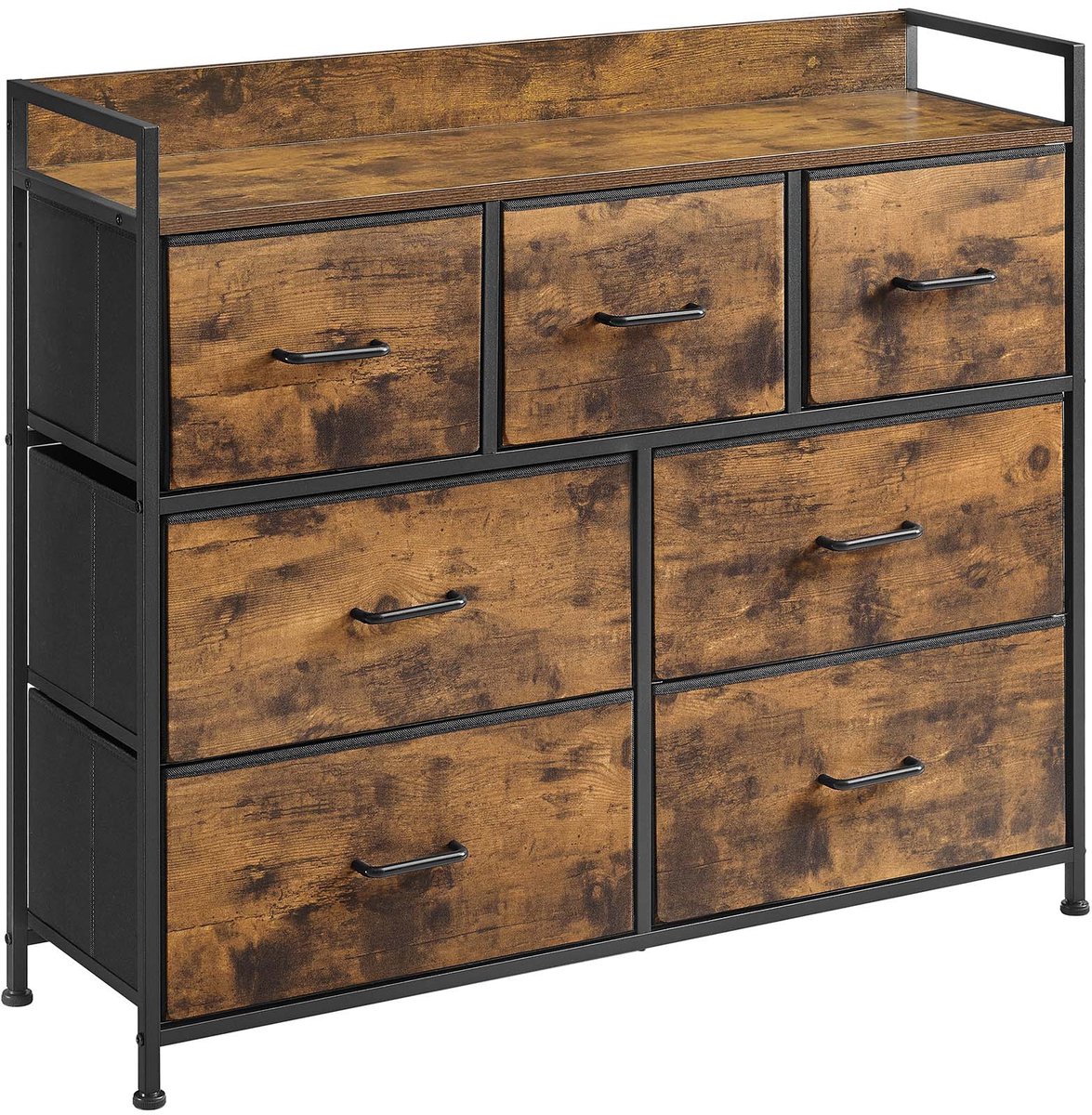 Opbergkast ladekast dressoirkast sideboard met 7 lades, verhoogd ontwerp rondom het tafelb