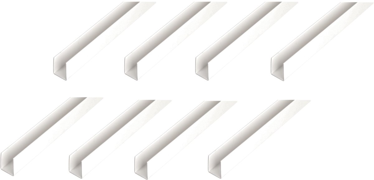 Alberts 8 x U-Profil, Aluminium, wit, 20 x 21 x 20 x 1 mm, lengte 1 m