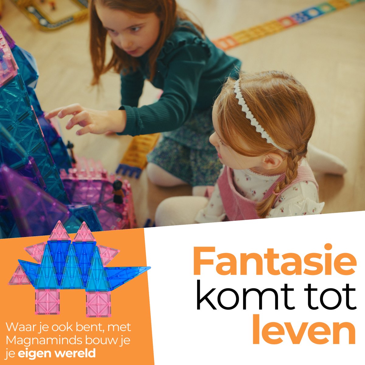 Magna Minds - Magnetic Tiles - Ice prince/princess - Magnetisch Speelgoed - 101 stuks - Constructie speelgoed - Magnetische tegels - Montessori speelgoed - Magnetic toys - Magnetische bouwstenen - Speelgoed Kinderen — afbeelding 11
