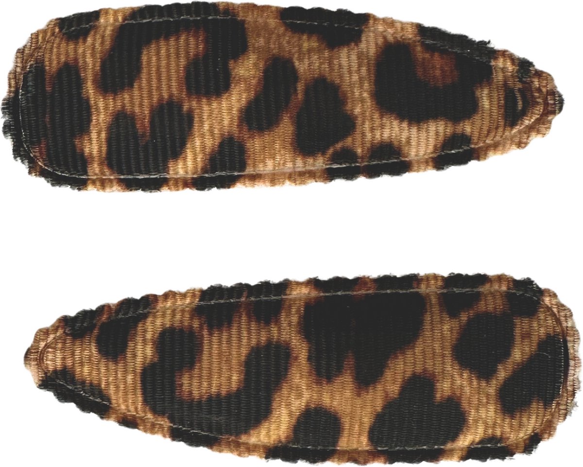 Haarspeldjes met stof - leopard