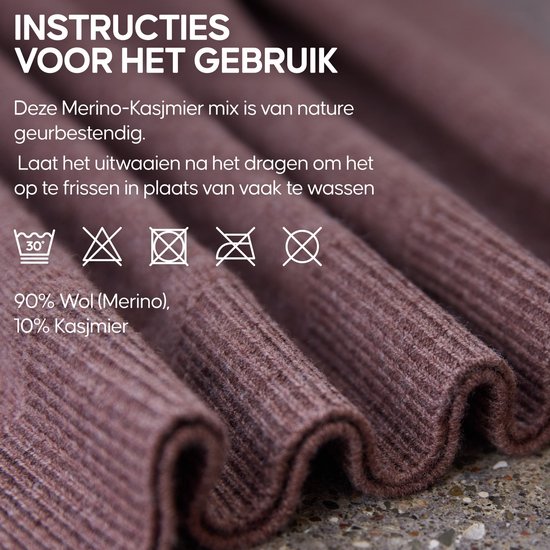 Pull DANISH ENDURANCE en laine mérinos et cachemire mélangés - Pull col rond en maille Premium - D'une douceur exceptionnelle - pour homme - Marron - Taille M