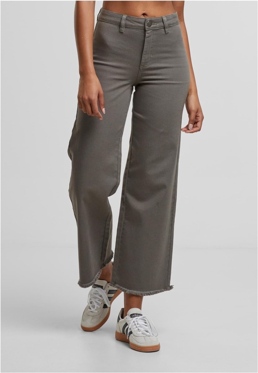 Urban Classics Damen Jeanshosen Ladies Relaxed Straight Fit TB7546 -36 Olijf