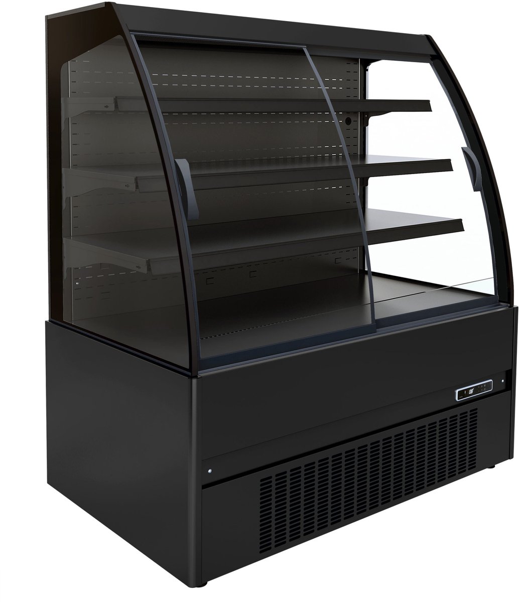 Combisteel Wandkoeling - Noah - Zwart - +2°C/+8°C - Geforceerd - Schuifdeuren - 1310x665x1500mm