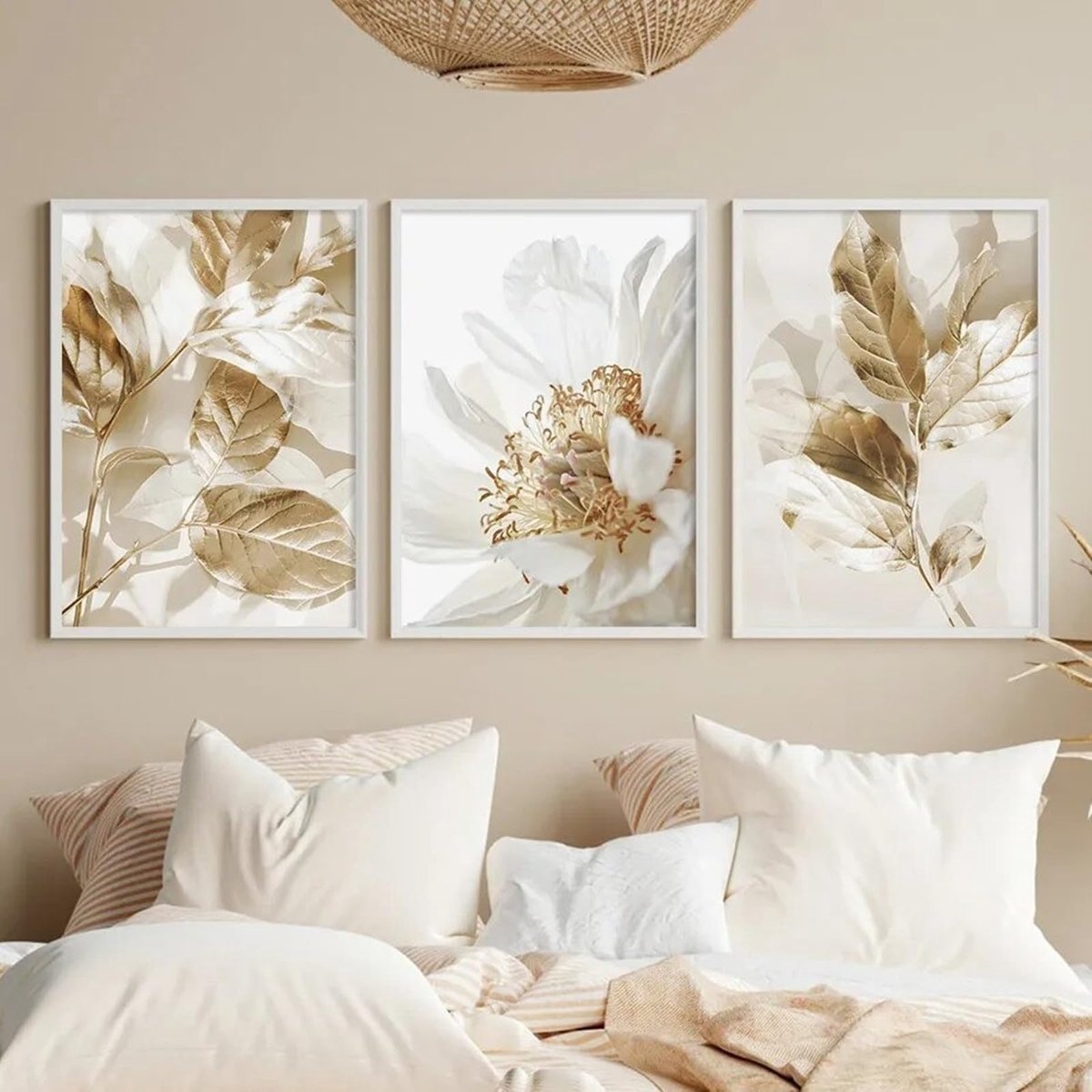 Azomor® Set van drie natuurposters voor sfeervolle wanddecoratie zonder lijst