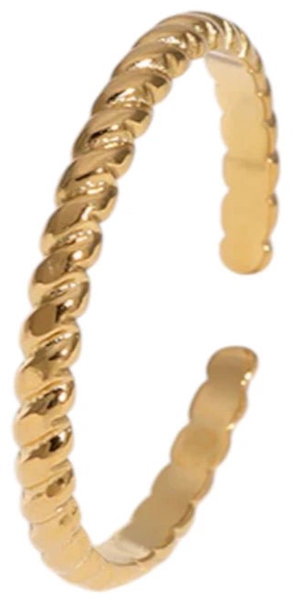 Aramat Jewels | Ringen | Smalle Damesring met Streepjes Motief | RVS | | | |3mm | Staal | Volwassenen | Verkleurd niet