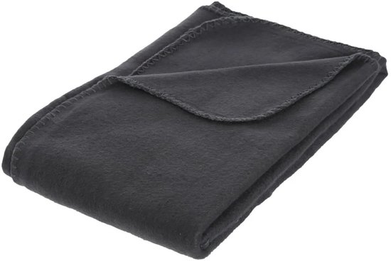 Atmoshera - Plaid - Fleece - Donkergrijs - 125 x 150 cm