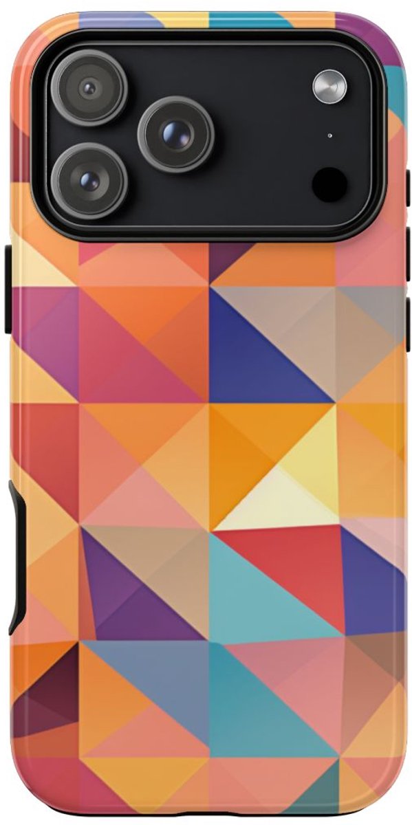 Kleurrijk Geometrisch Hoekpatroon – Telefoonhoesje Geschikt voor iPhone 17 Pro Max
