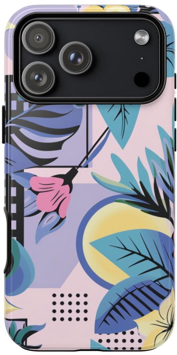 Bloemrijk Geometrisch Patroon – Telefoonhoesje Geschikt voor iPhone 17 Pro Max