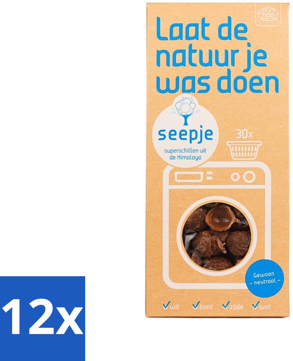 12 x Seepje - Wasmiddel - Milieuvriendelijk & Zeer Zacht - 'Gewoon neutraal' - 150 gr - Wasmiddel - Milieuvriendelijk - Biologisch Wasmiddel - Wasmiddel Voor Gevoelige Huid - Natuurlijke Wasmiddel