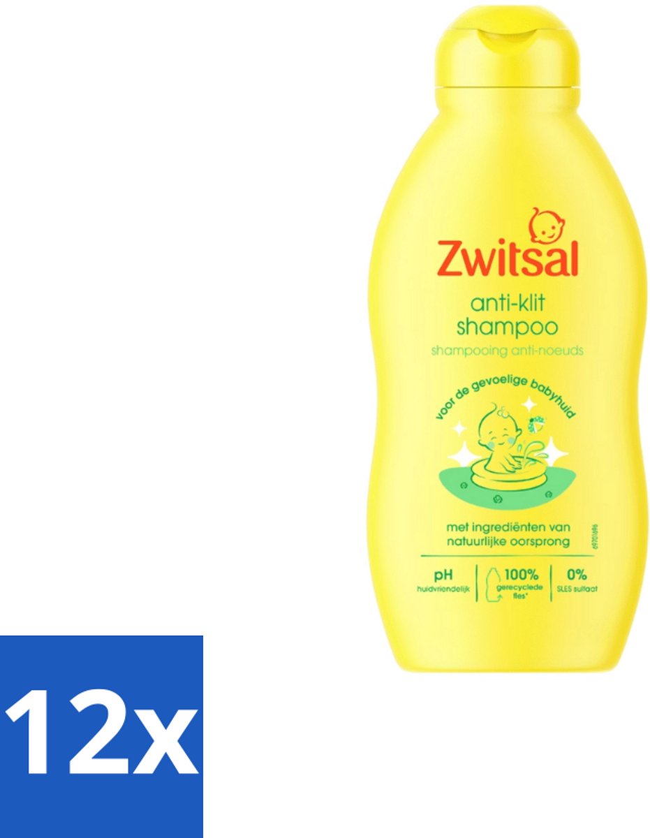 Image of 12 x Zwitsal - Anti-Klit Shampoo - Zachte Ontwarring - 200 ml - Baby Shampoo - Anti-klit Shampoo - Zwitsal Shampoo - Babyhaar - Zachte Shampoo