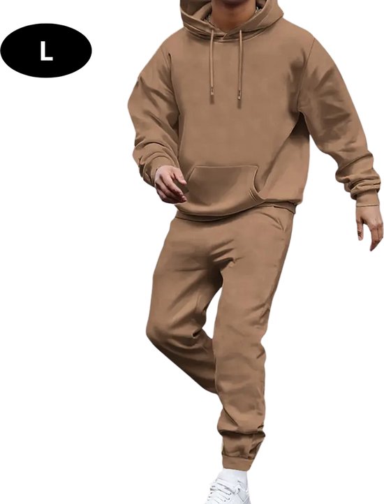 Generisch Joggingpak voor heren, 2-delig, hiphop Y2K trainingspak, letterprint, hoodies joggingbroek, trainingspak, vrijetijdspak, capuchontrui, casual, comfortabel sportpak, activewear set, geel, S