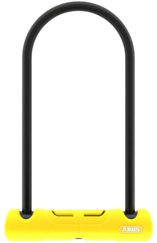 ABUS Beugelslot - Gehard Staal - Dubbele Vergrendeling - Geel - Inclusief Houder