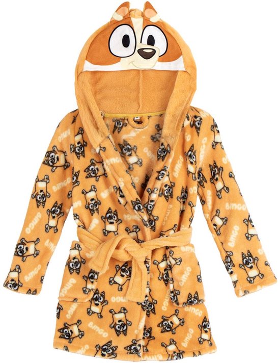 Badjas Bluey Enfants – Robe de chambre Bingo à capuche Garçons et Filles – Polaire
