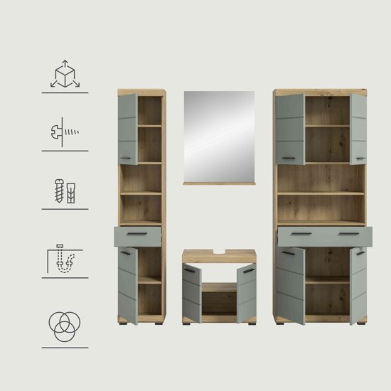 xonox.home – 4-piece bathroom combination Ice 180x185x30