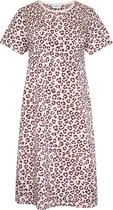 GAUBERT® Essential Dames Nachthemd Korte Mouw - Premium Gekamd Katoen - Panterprint - Roze - Maat L - GB-6810