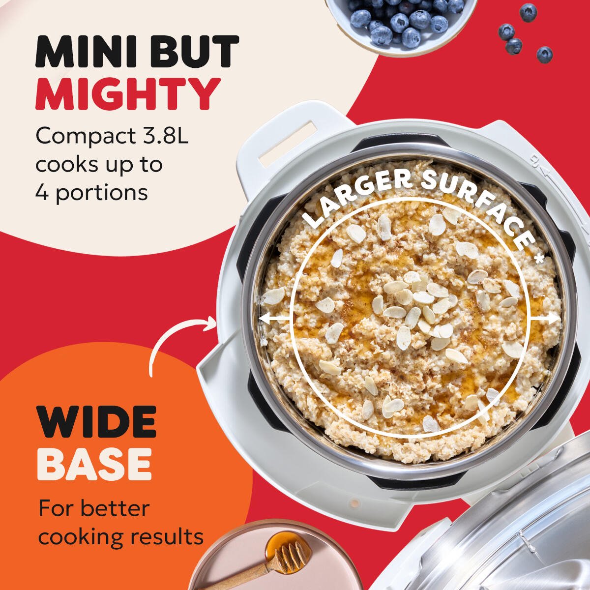 Instant Pot Classic Mini 3,8L Multicooker Sea Salt Wit - 7-in-1 Snelkookpan - Slowcooker - Stomer - Yoghurtmaker - Compact Design - Tot 4 Porties - Tot 70% Sneller Koken - Tot 80% Energiebesparing – foto 4