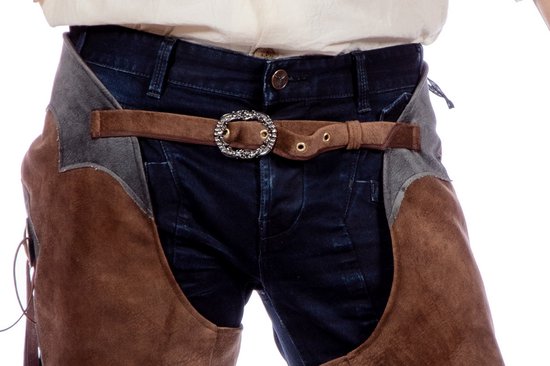 Chaps Western En Cuir Marron Personnalisé - Pour Adulte, Style Cowboy Action Shooting