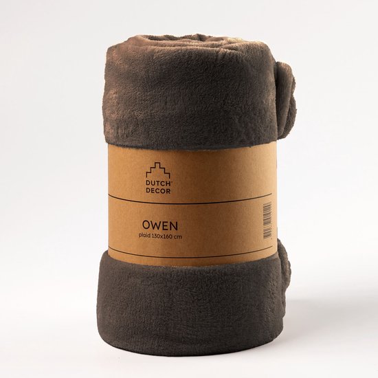 Dutch Decor - OWEN - plaid 130x160 cm - coral fleece deken - heerlijk zacht - Chocolate Martini - bruin