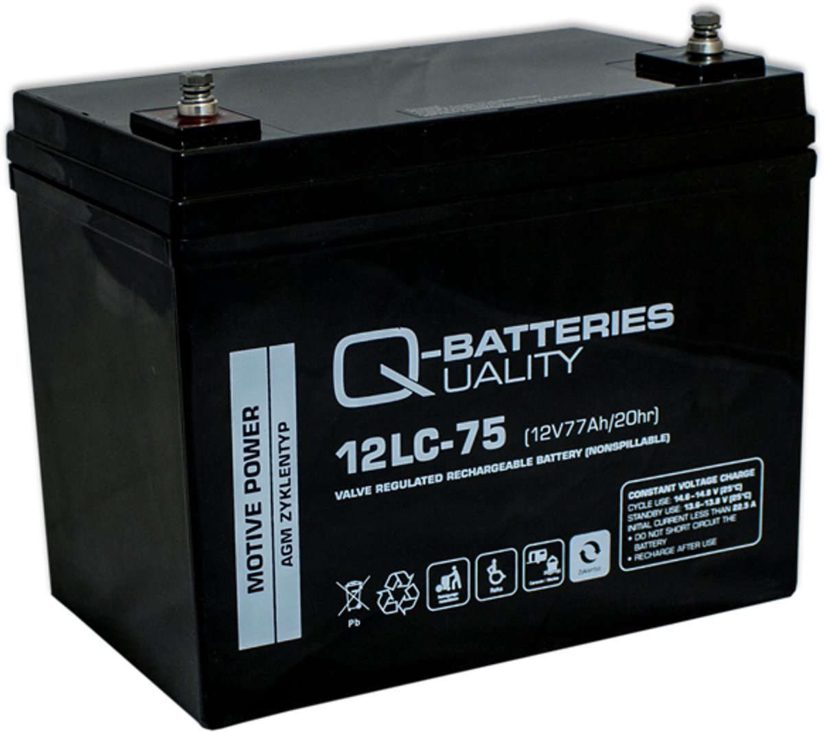 Q-Batteries 12LC-75 LC 12V 77Ah AGM