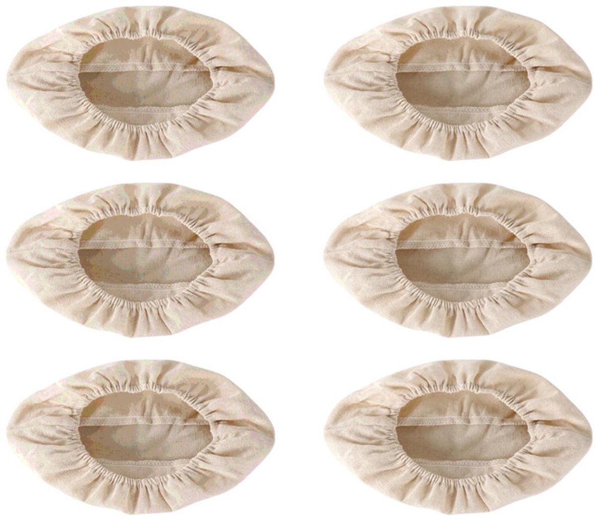6 stuks - Ronde ovale broodmand stoffen hoes - Europees landbrood fermentatiemand stoffen hoes - Ovale fermentatiedoek voering - Brood fermentatiemand voering - Zuurdesem bakdeeg mand stoffen voering - Geschikt voor bakkerij thuis bakken