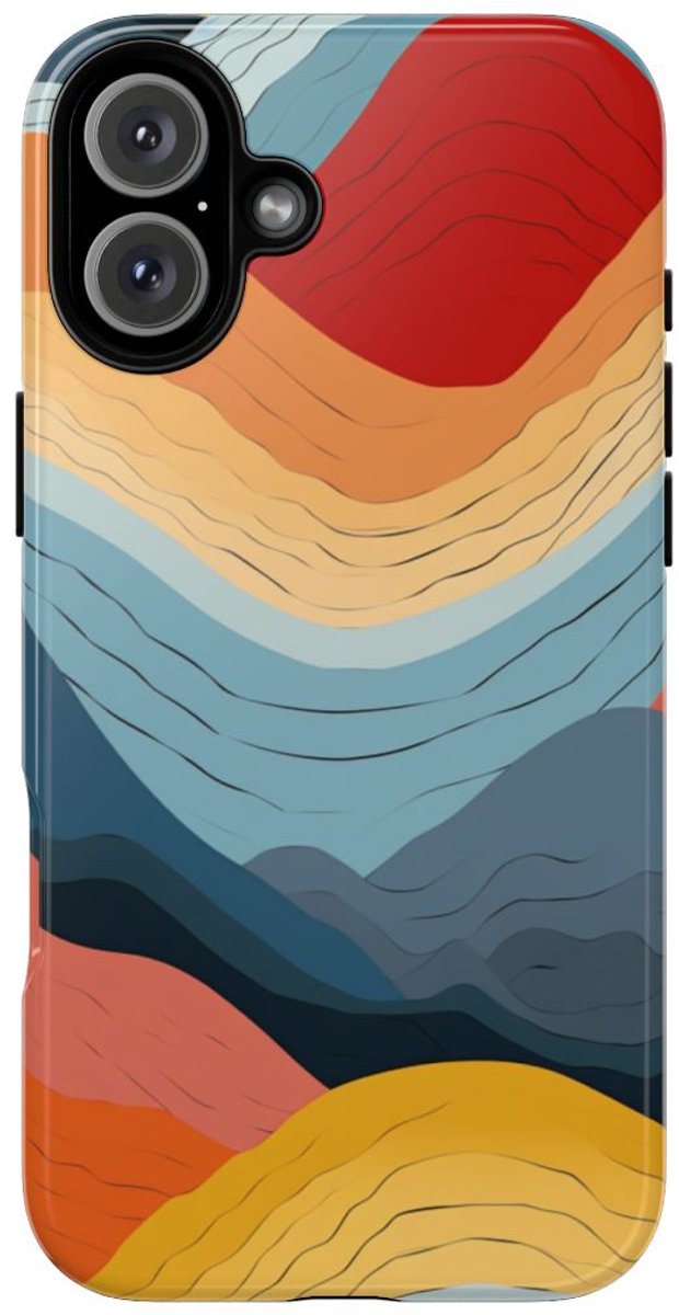 Abstracte Kleurrijke Bergen – Telefoonhoesje Geschikt voor iPhone 16 Plus