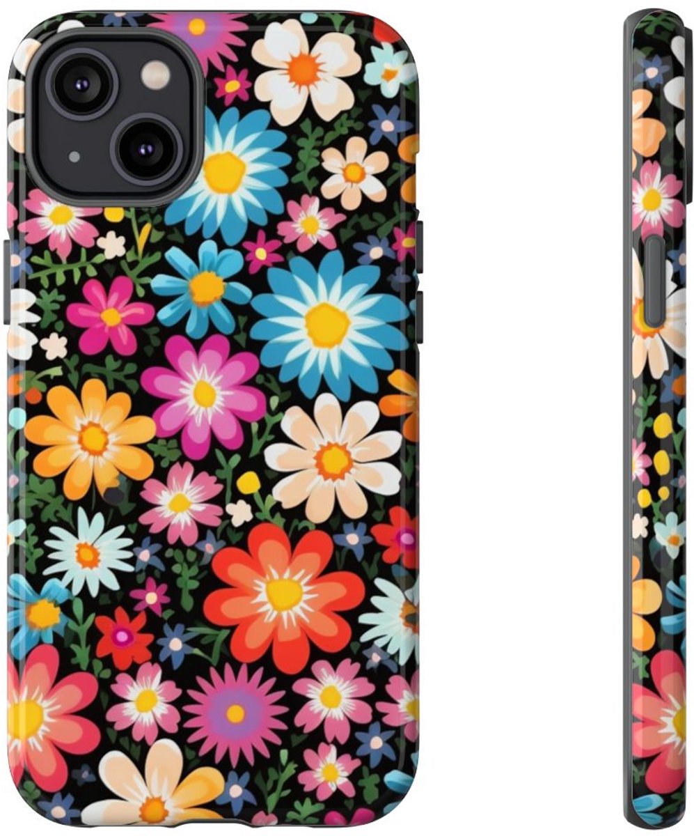 Kleurrijk Bloemenpatroon – Telefoonhoesje Geschikt voor iPhone 14 Plus