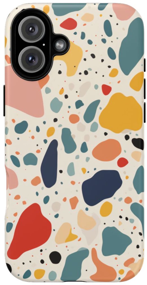 Kleurrijk Terrazzo-Patroon – Telefoonhoesje Geschikt voor iPhone 16 Plus