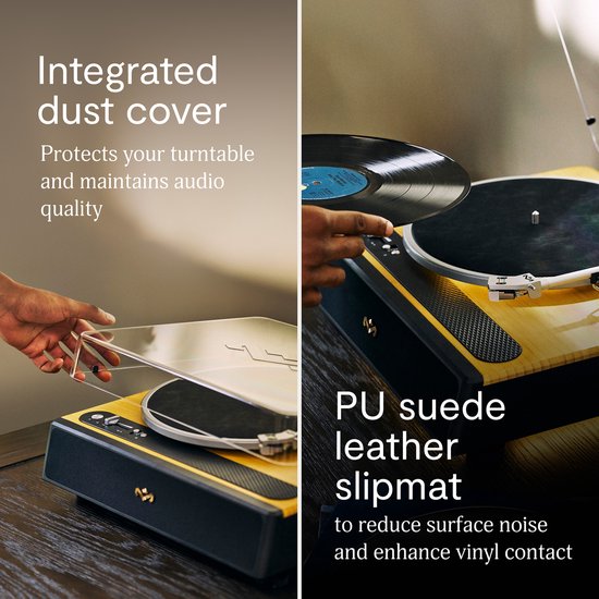 House of Marley Soul Rebel Platenspeler met Ingebouwde Speakers - Bluetooth - LED Licht - Vinyl - LP - Auto-stop - Premium - Bamboo Design - Ingebouwde Stofkap - Gemaakt van Duurzame Materialen