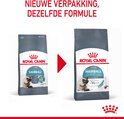 Vergelijking van de oude en nieuwe verpakking van Royal Canin Hairball kattenvoer.