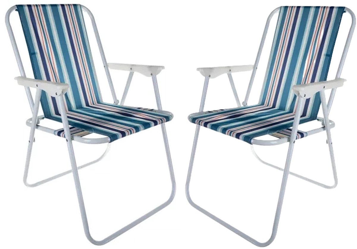 Trizand Klapstoel - 6x - multi - 50 x 43 x 75 cm - tot 100 kilo - opvouwbaar - visstoel/campingstoel