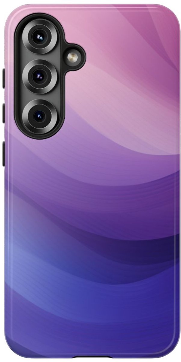 Paarse Gradient Abstracte Golven – Telefoonhoesje Geschikt voor Samsung Galaxy S25