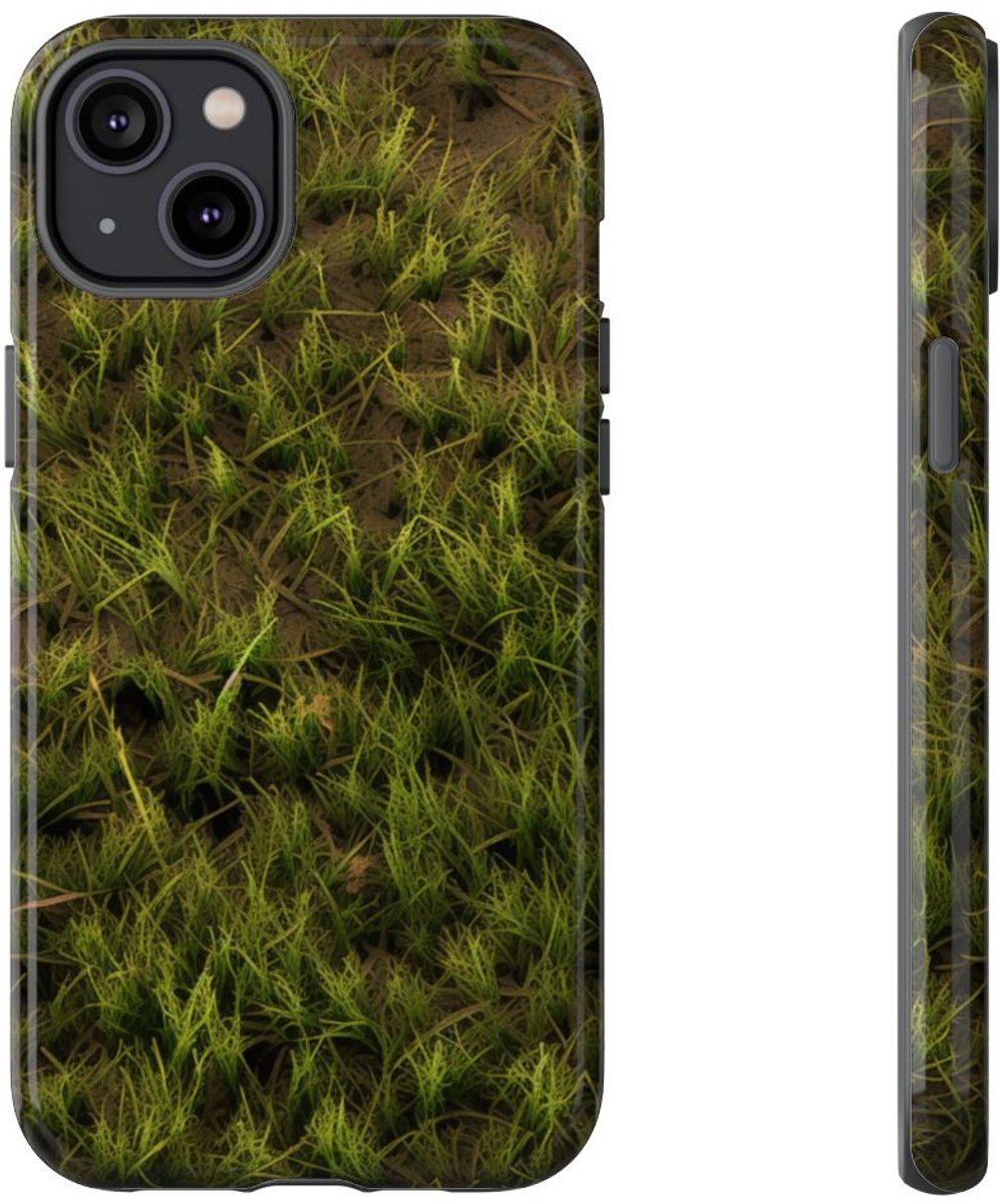 Groene Gras op Aarde Textuur – Telefoonhoesje Geschikt voor iPhone 14 Plus