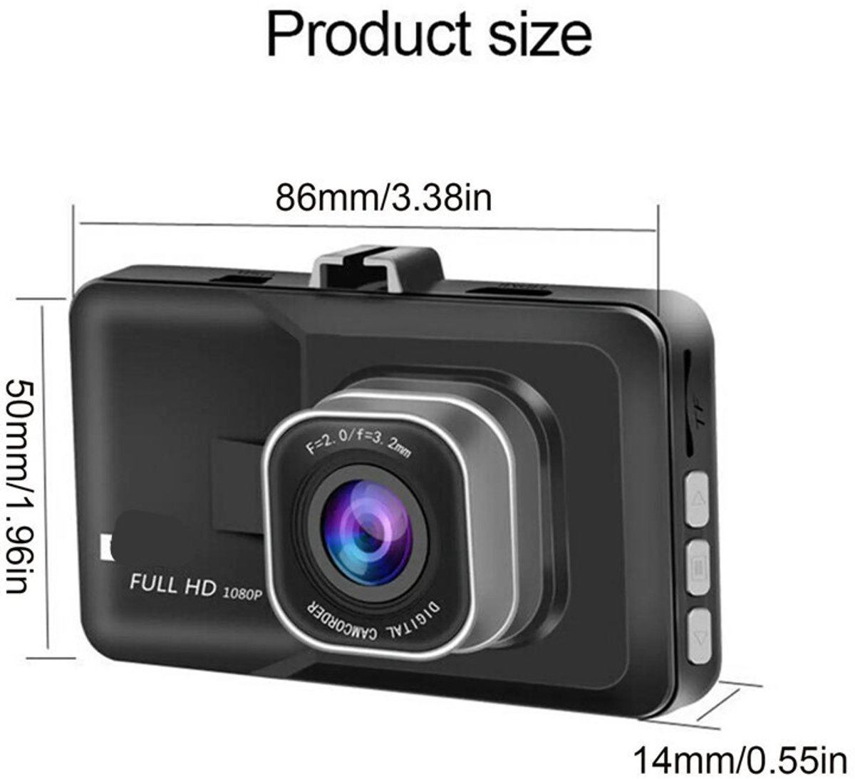 3-inch autodashcam, Full HD 1080P, auto-DVR, verkeersrecorder – foto 7