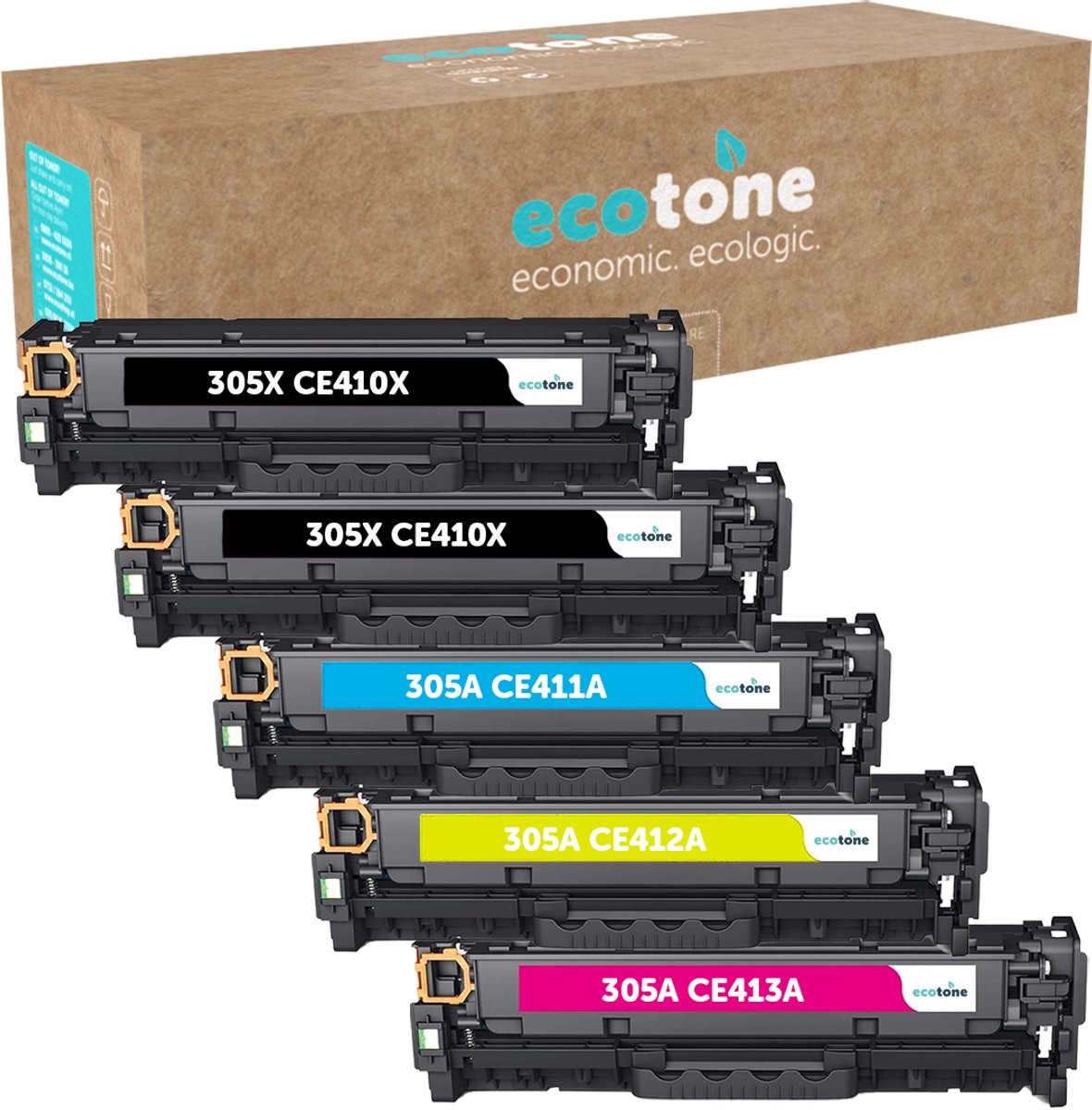 Ecopack (Replaces HP 305X/A toner) 2xBlack + 1xCMY - (BL 2x4000 Pages) (CMY 3x2600 Pages)