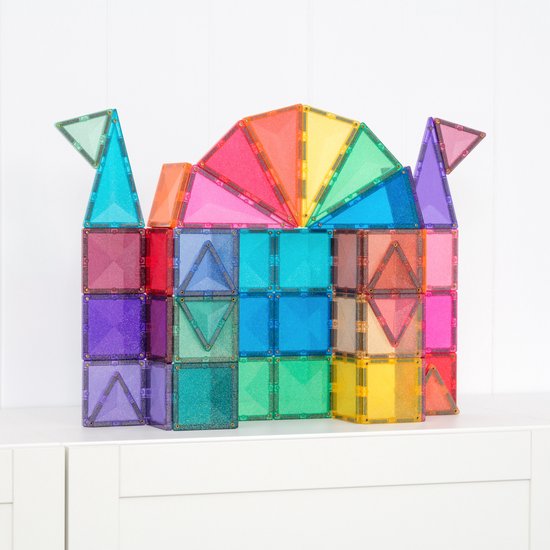 CONNETIX - Magnetisch Tegels - Glitter Kasteel Set - 48 Stuks - Magnetisch Speelgoed