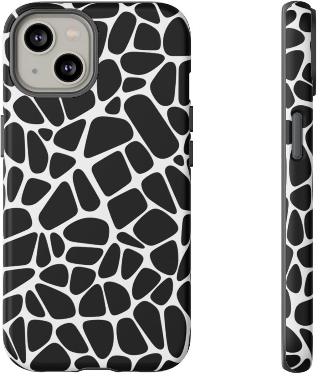 Zwart-Wit Abstract Geometrisch Patroon – Telefoonhoesje Geschikt voor iPhone 14