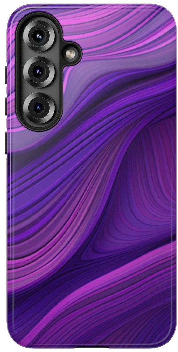 Paars Golvend Patroon – Telefoonhoesje Geschikt voor Samsung Galaxy S25 Plus