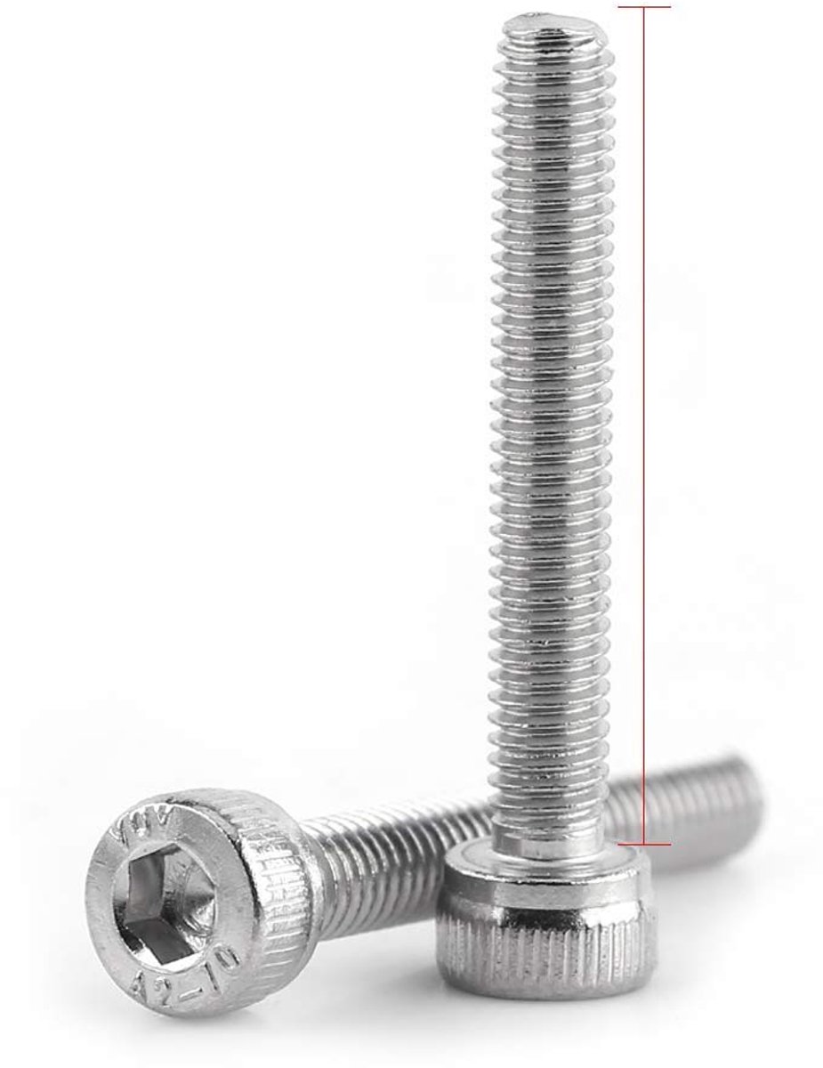 Pack van 100 Hexagon Schroeven M3x14 - RVS 304 - Cilindrische Kop - Diverse Lengtes 6-30mm