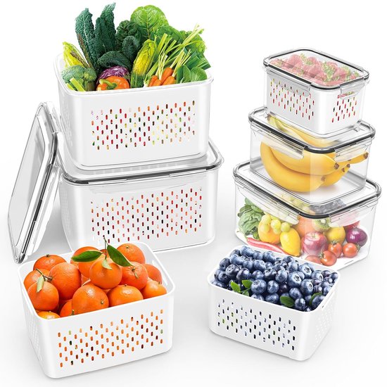 5 Stuks] Luchtdicht Glazen Voedselcontainers met Deksels - Maaltijdbereidingscontainers BPA-Vrij - Lunchbox (880 ml - 1 Vak