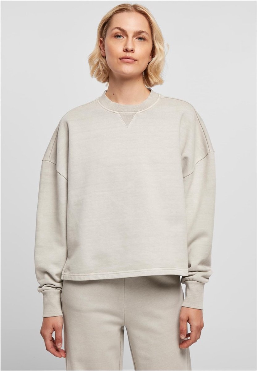 Urban Classics Heavy Terry Garment Dye Crewneck sweater/trui 4XL Grijs