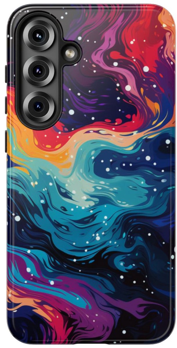 Kleurrijk Abstract Galaxy Patroon – Telefoonhoesje Geschikt voor Samsung Galaxy S25 Plus