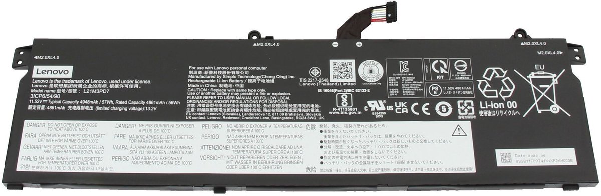 Lenovo 5B11F09734 Batterij - 57Wh - 4 cellen