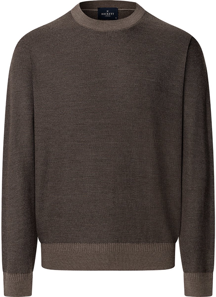Hackett Honeycomb Stitch Trui Bruin S Man