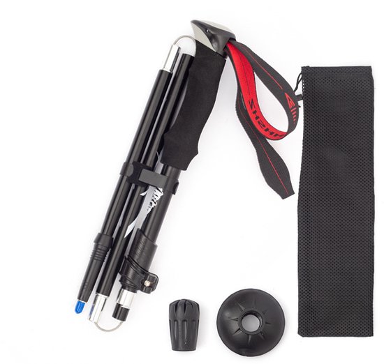 Wandelstokken Lichtgewicht opvouwbare wandelstokken, aluminium ultralichte trekkingstokken voor wandelen, kamperen en backpacken, zwart