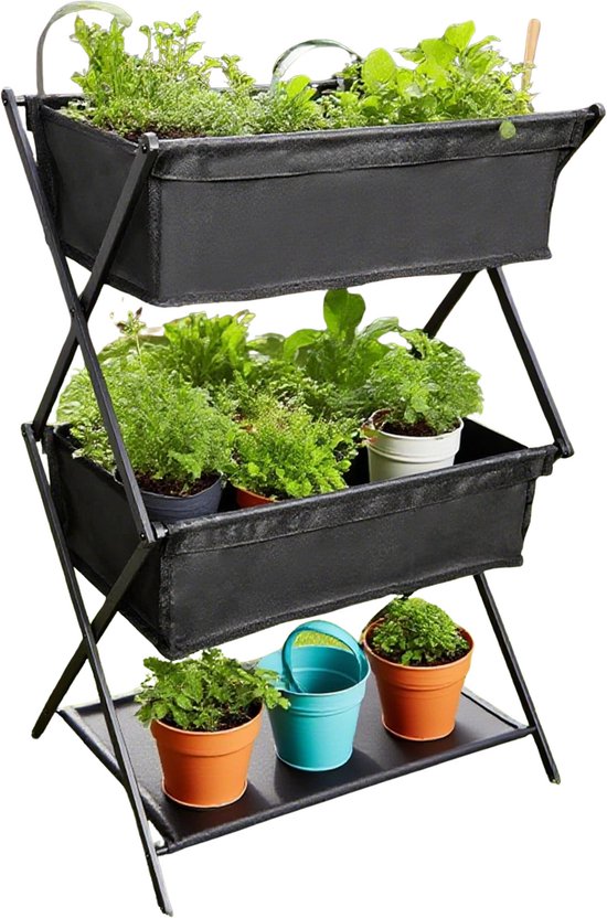 3-laags opvouwbaar campingopbergrek - draagbare buitenorganizer - Plank voor picknicks - Barbecue opbergrek - Multifunctionele plank — afbeelding 5