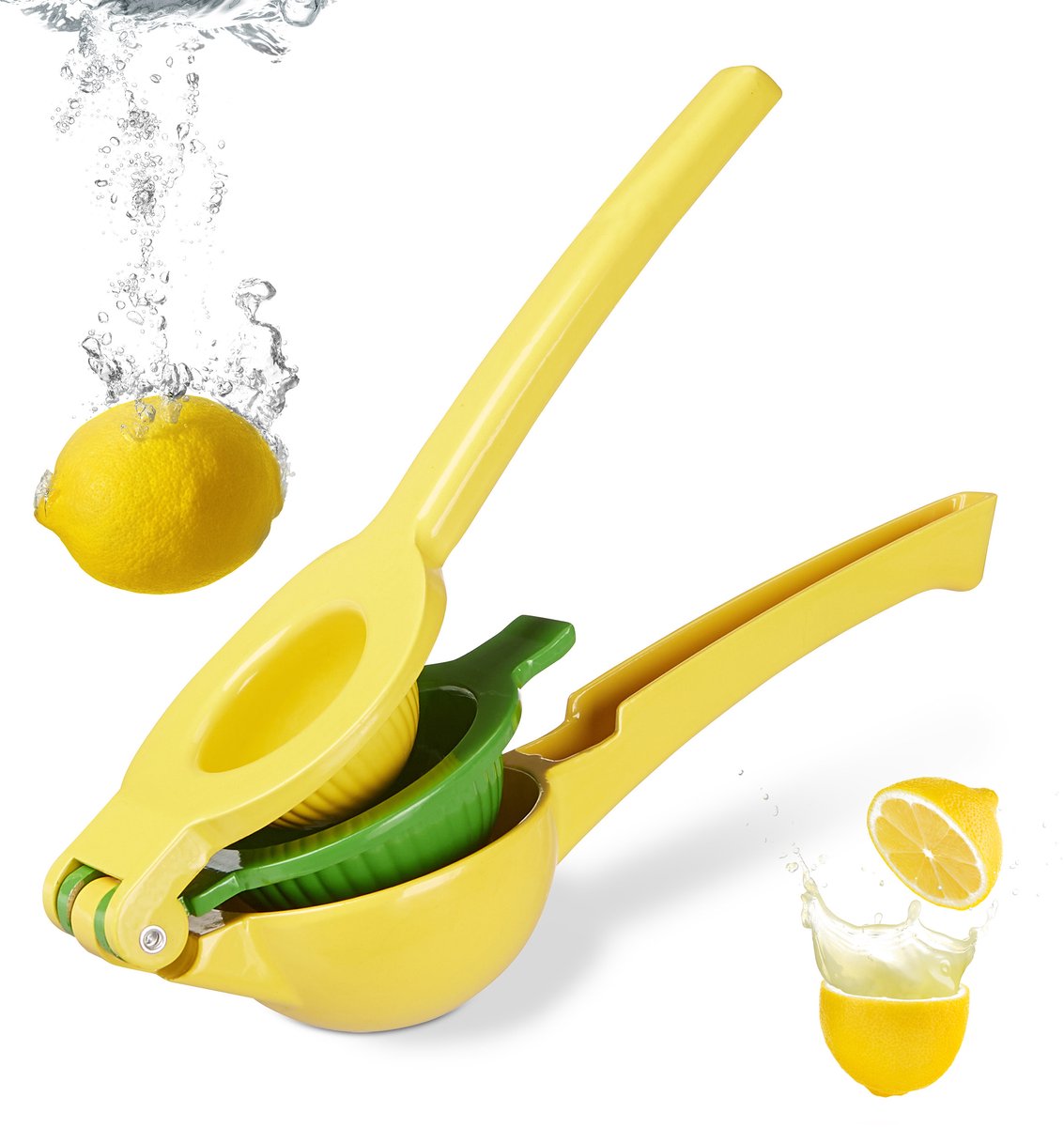 Relaxdays 10 x handmatige citruspers - stabiele pers voor citroenen en limoenen - geel