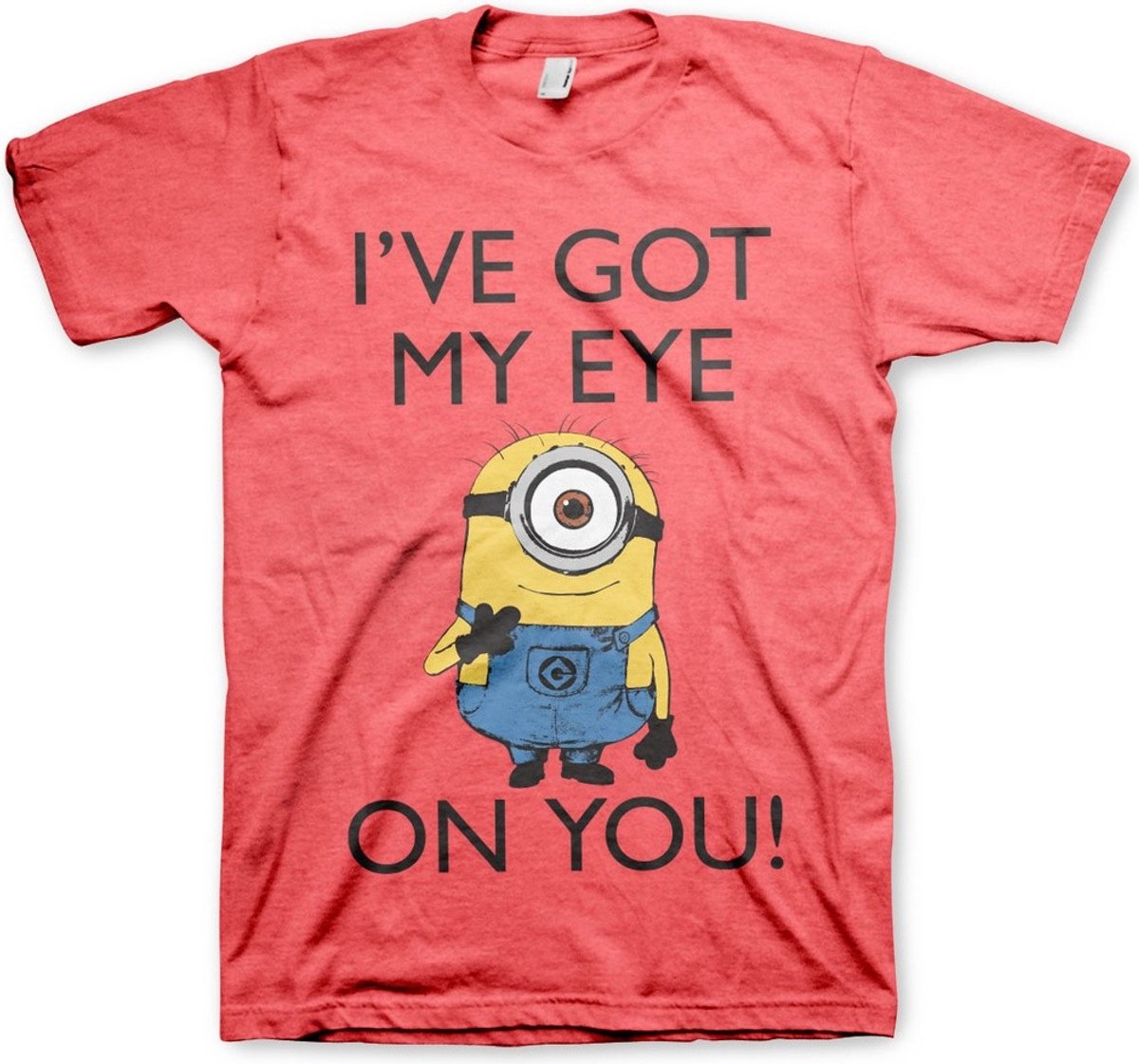 Minions I Got My Eye On You T-shirt Red-Heather
