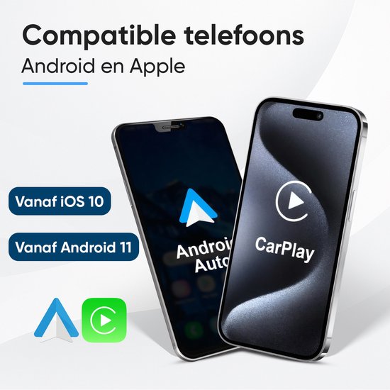 CarMe Premium 2-in-1 CarPlay Dongle - Draadloos CarPlay & Android Auto - Makkelijk Switchen Tussen Telefoons - USB-A & USB-C - Android Auto Dongle - Zwart