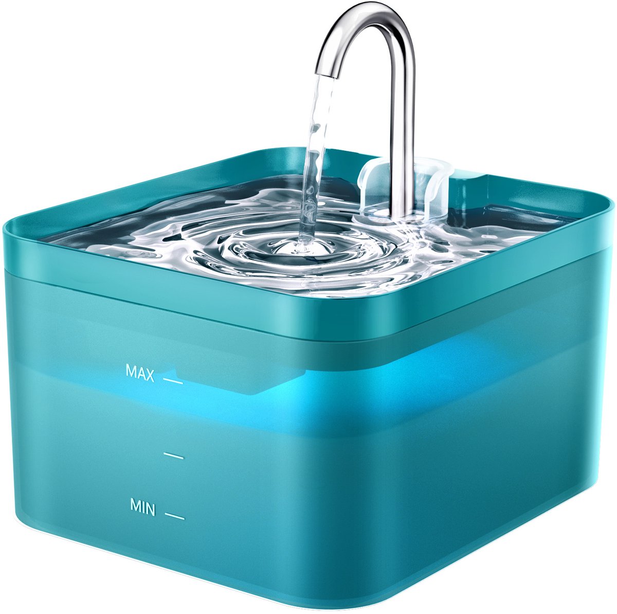 PAWPOLL - Drinkfontein Hond en Kat - Met GeruisGroenloos Stille Pomp - 2.2 L - Groen - incl 1 Filter en 1 Sponzen