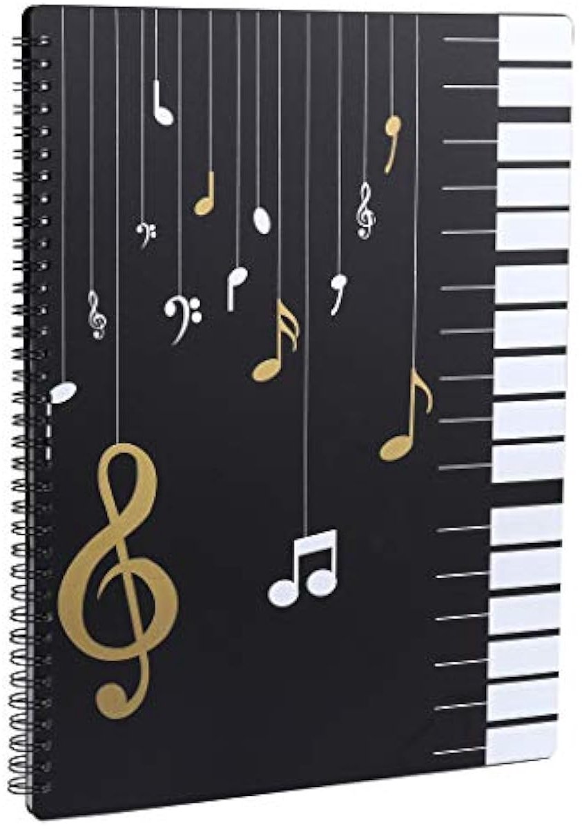 Muziekbladmap, A4-formaat, 30 vakken, G-sleutel, opbergtas voor muziekdocumenten voor muzikanten en muzikanten